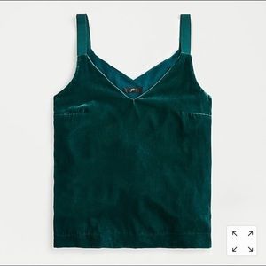J. Crew Drapey Velvet Camisole Top. NWT.